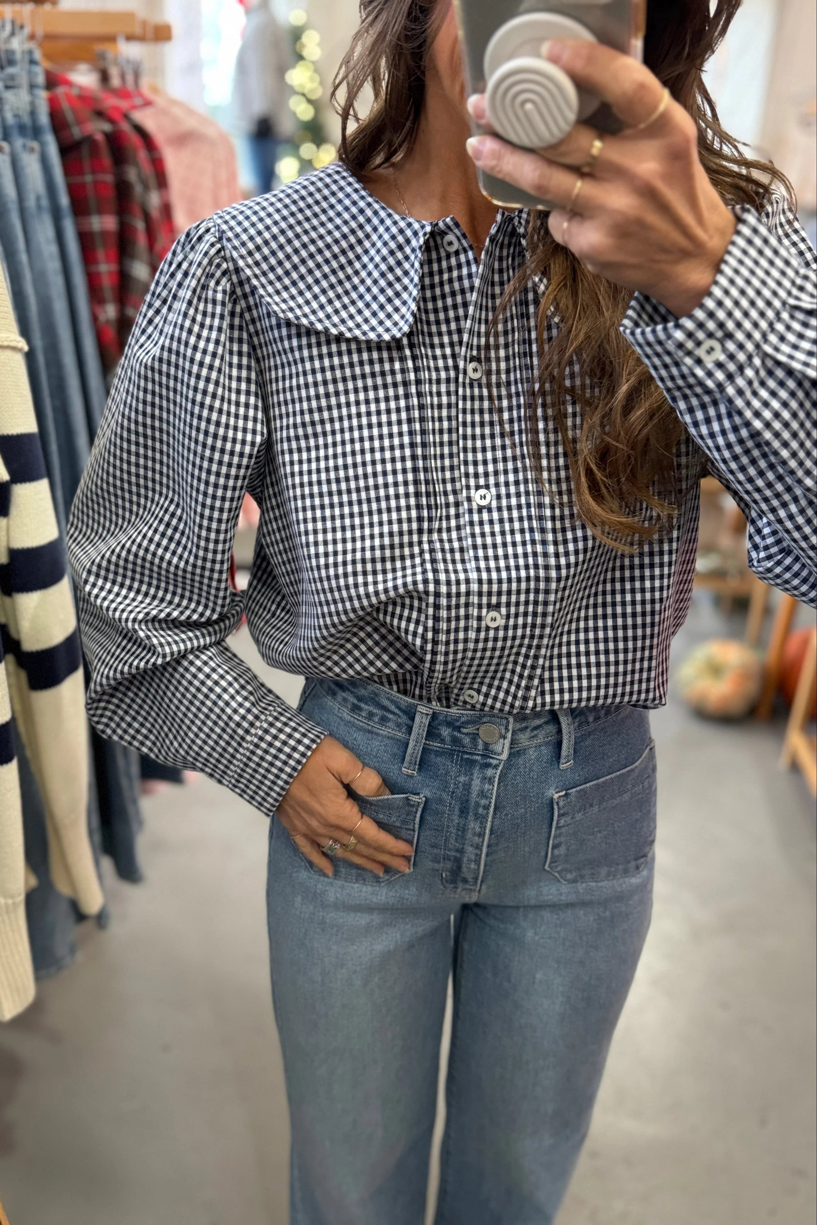 Collared Gingham Top - Image 3