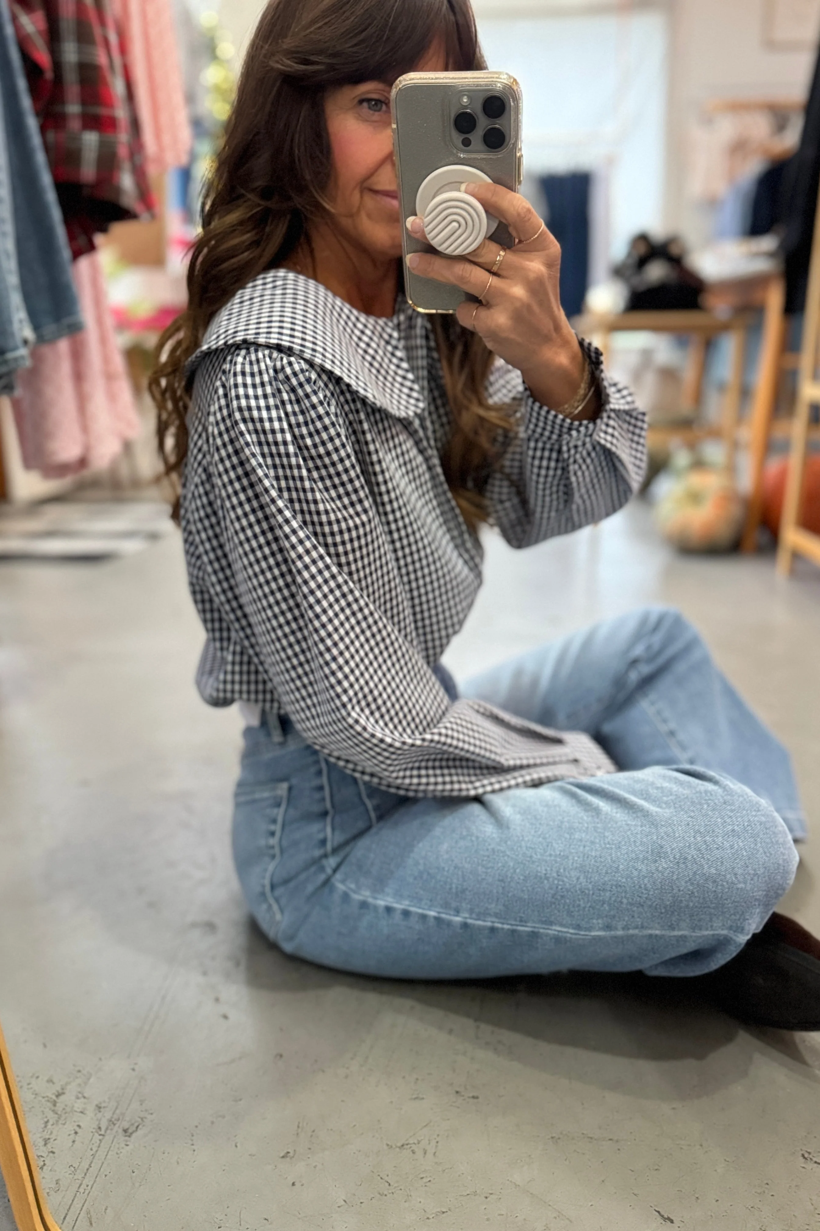 Collared Gingham Top - Image 5