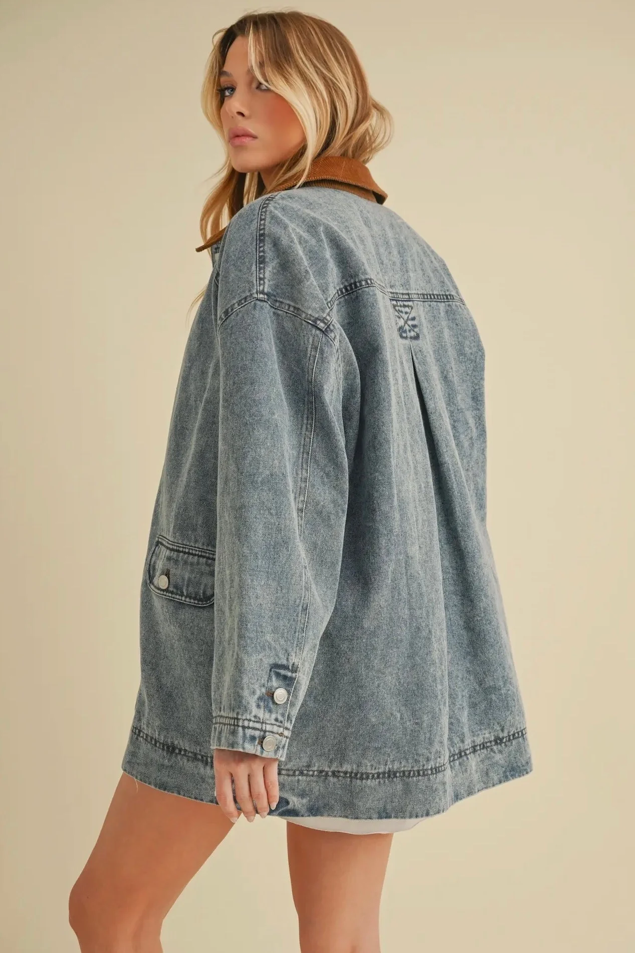 Corduroy Collared Jean Jacket - Image 11