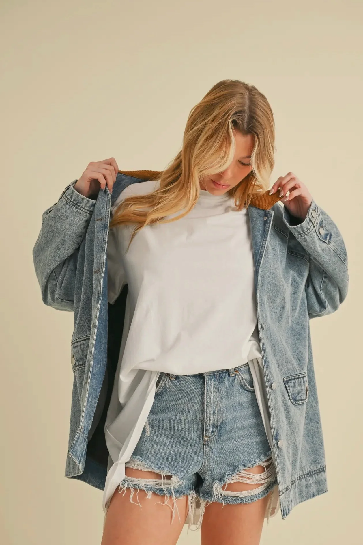Corduroy Collared Jean Jacket - Image 13
