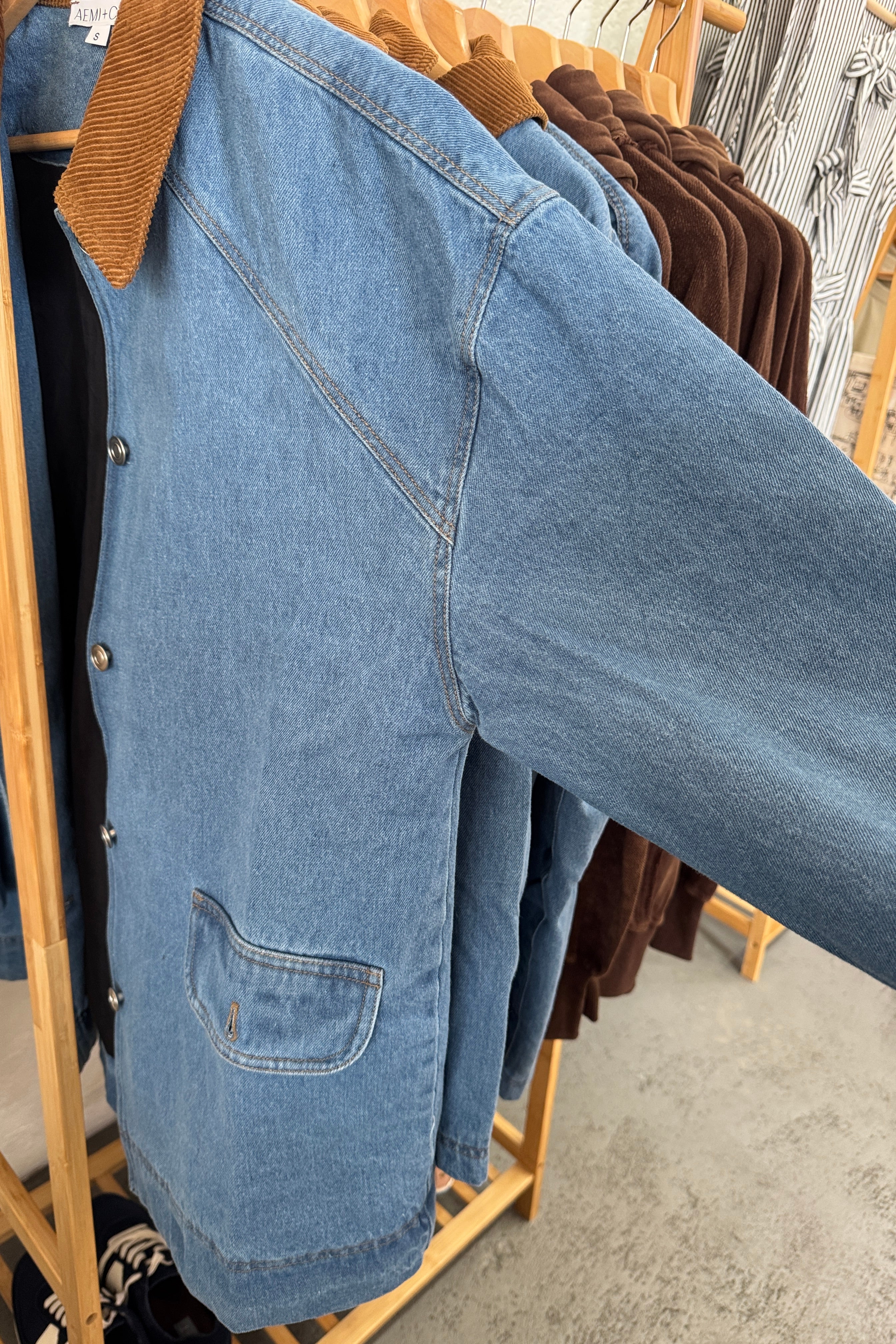 Corduroy Collared Jean Jacket - Image 8