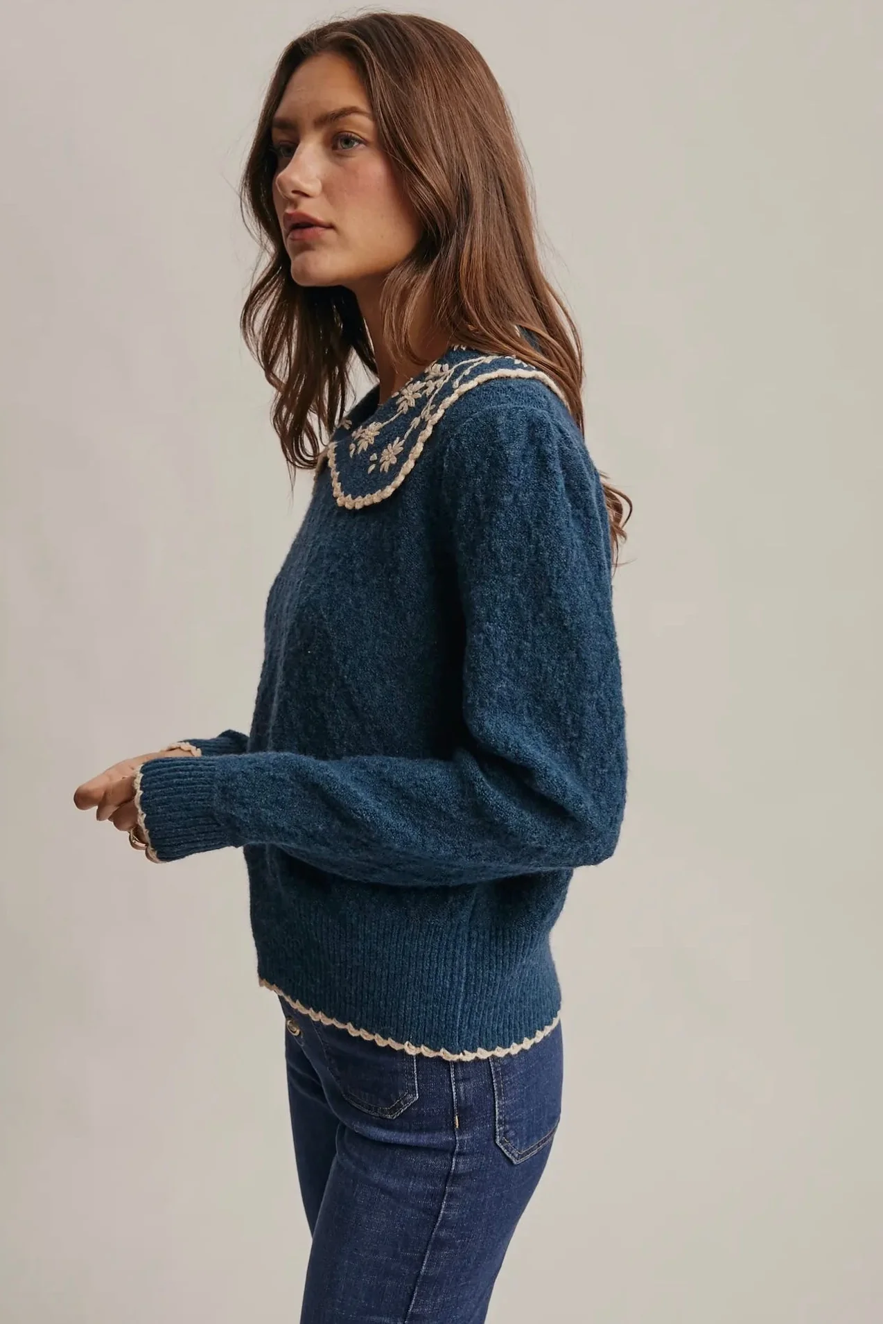 Embroidered Collar Knit - Image 6