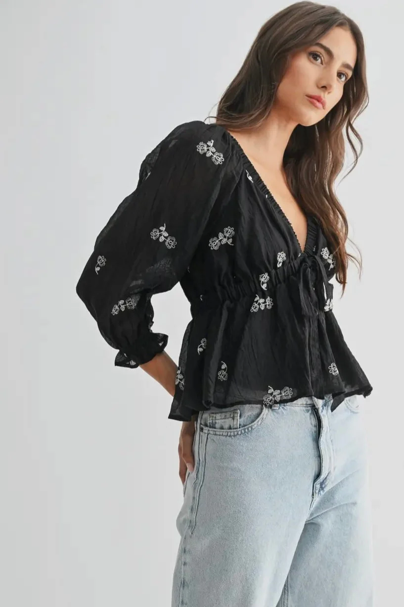 Embroidered Peasant Top - Image 7