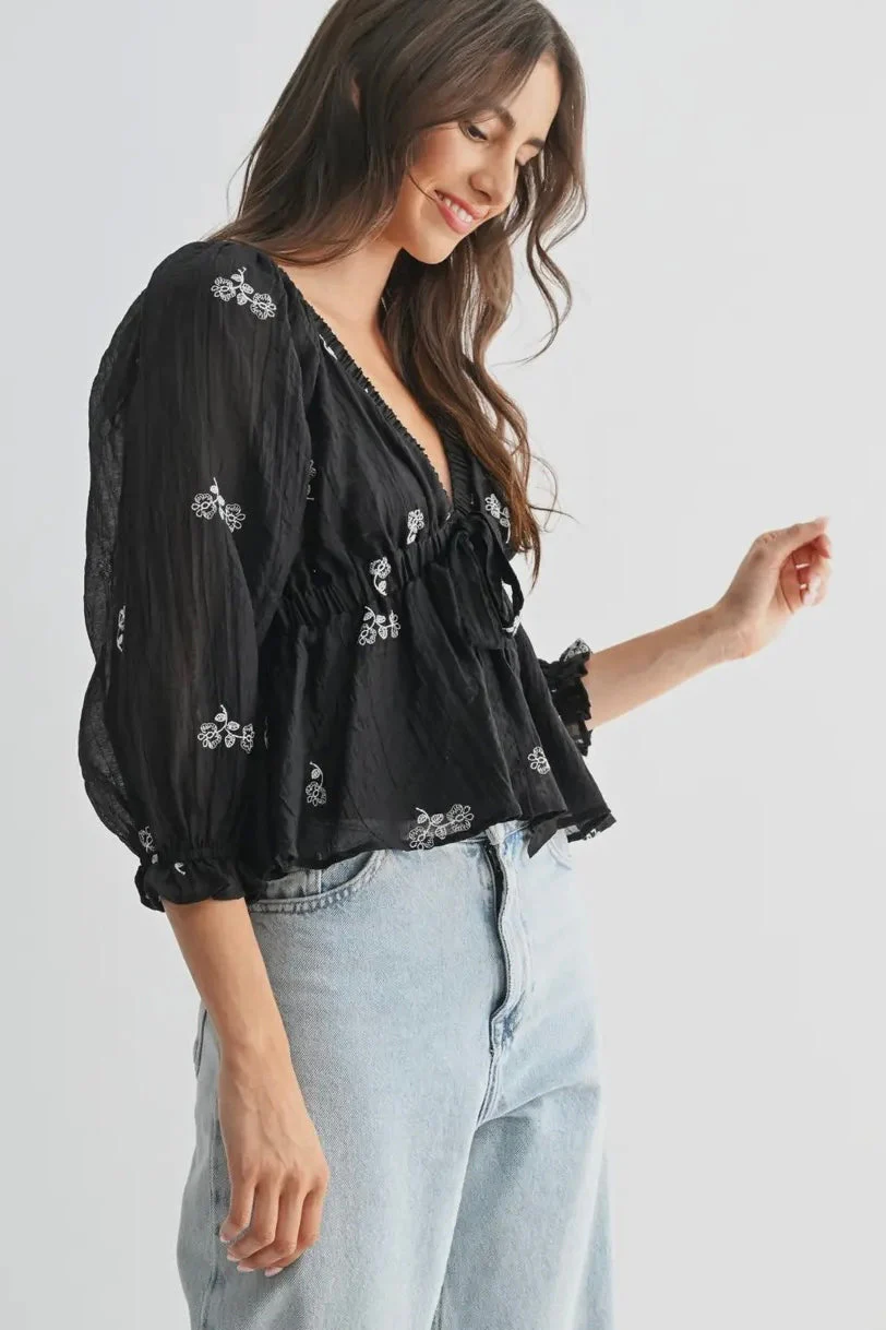 Embroidered Peasant Top - Image 9