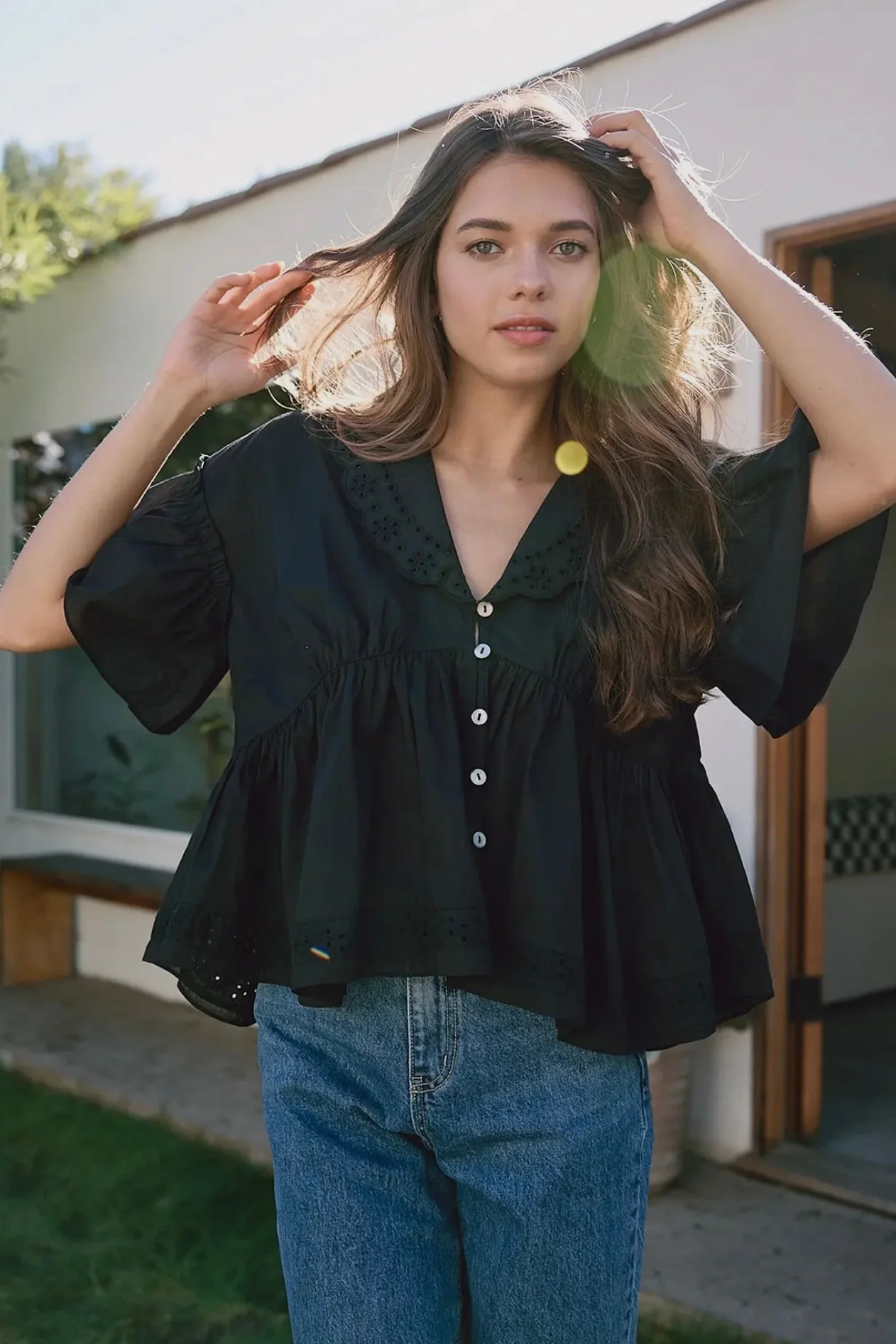 Eyelet Collared Top - Image 6
