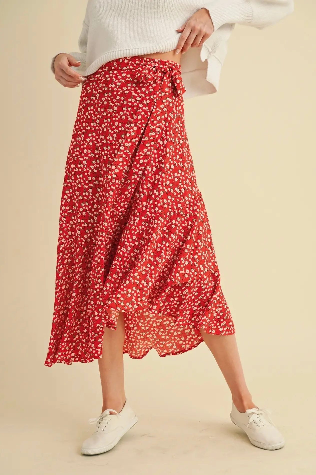 Floral Wrap Skirt - Image 6