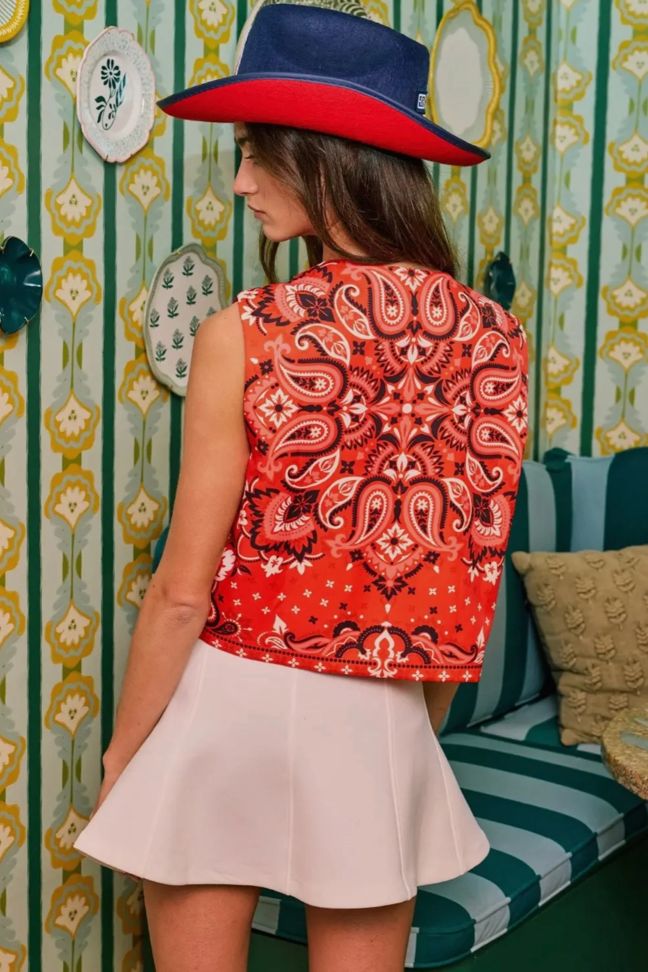 Handkerchief Front Tie Vest - Image 9