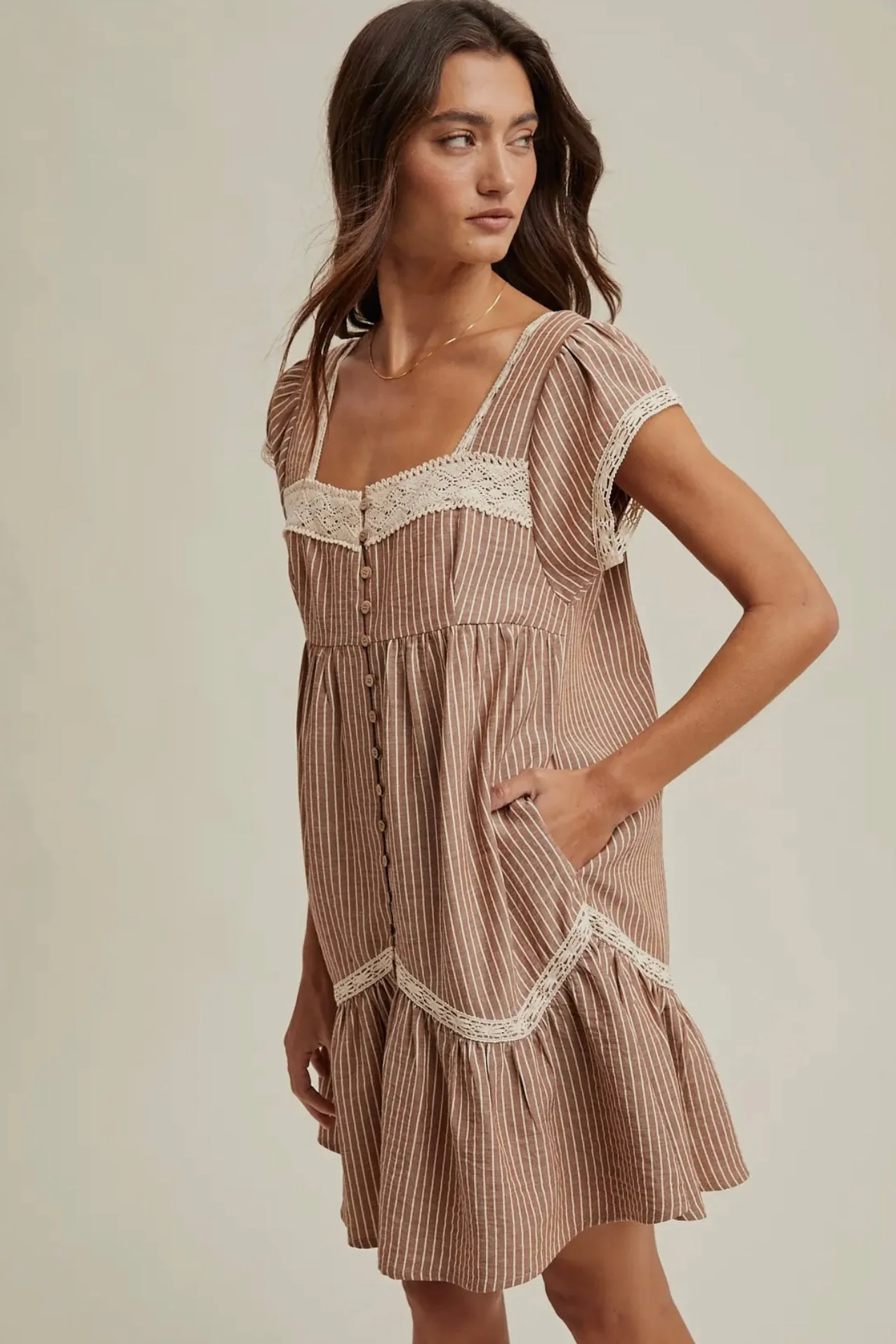 Lace Trimmed Dress - Image 3