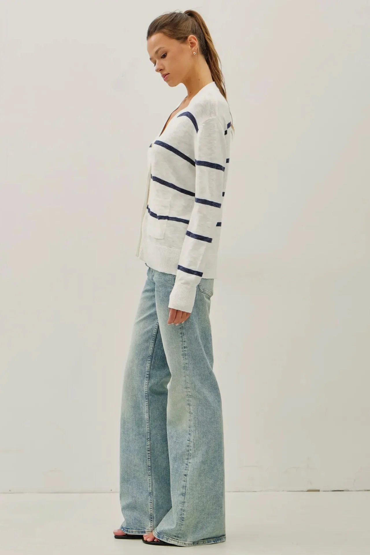 Lightweight Striped Cardigan - Image 3