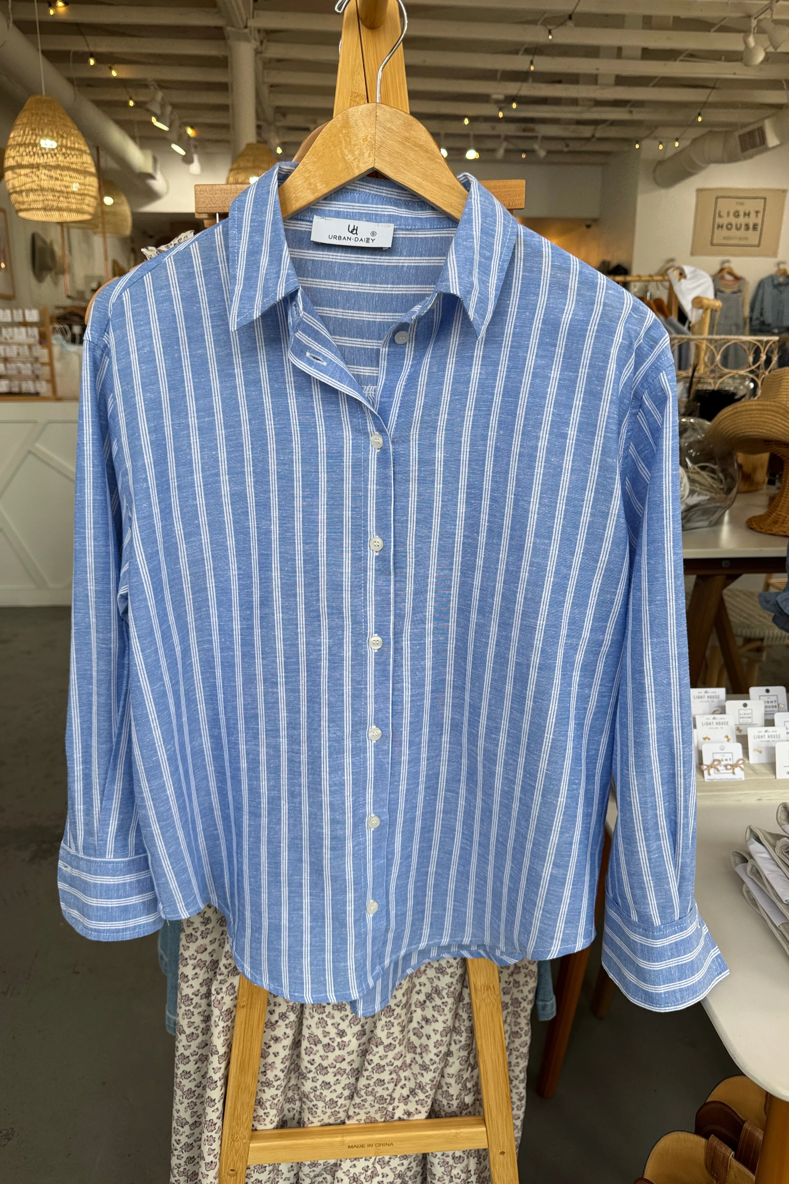 Linen Blend Button Down