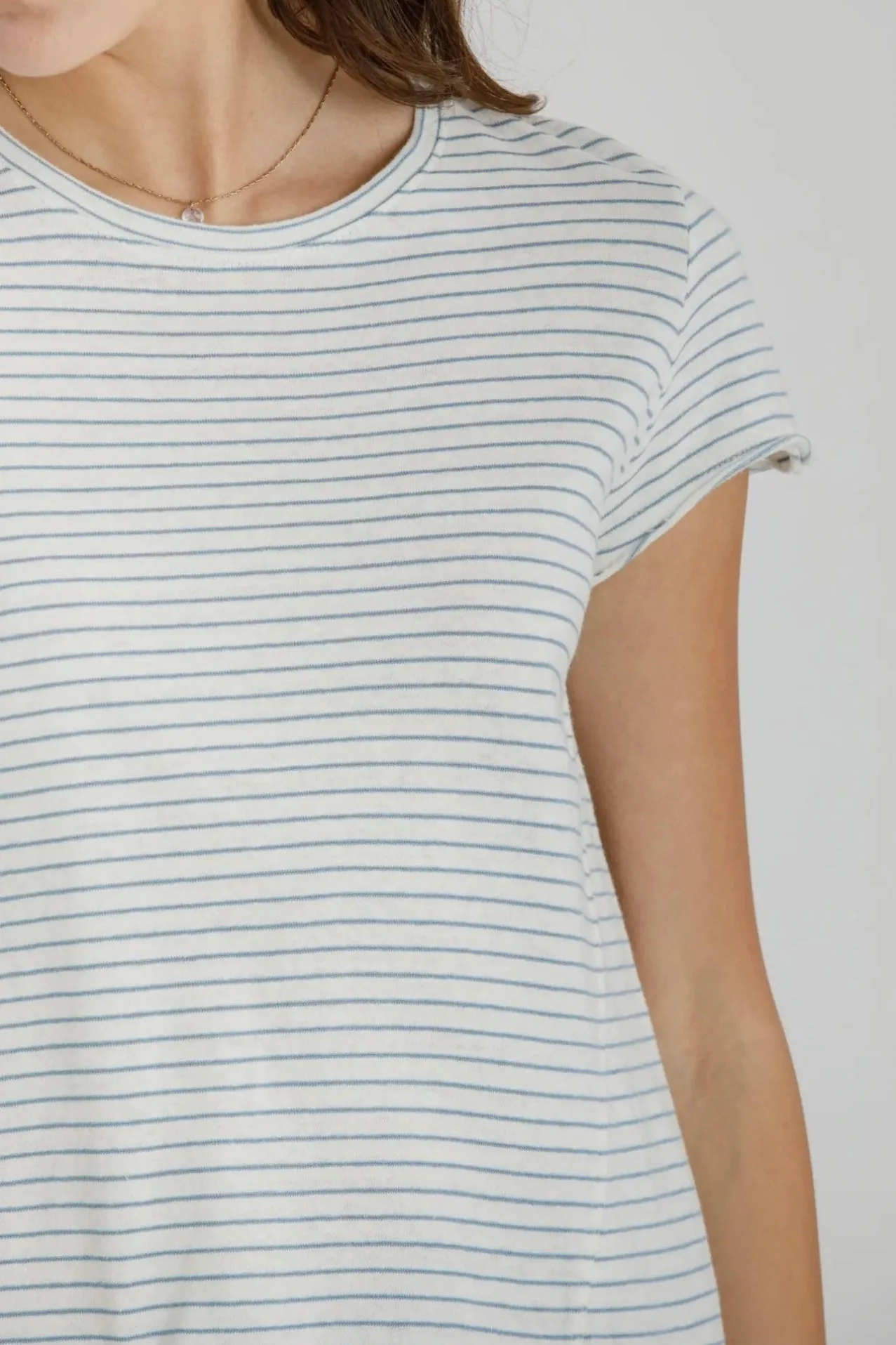 Linen Blend Striped Tee - Image 4