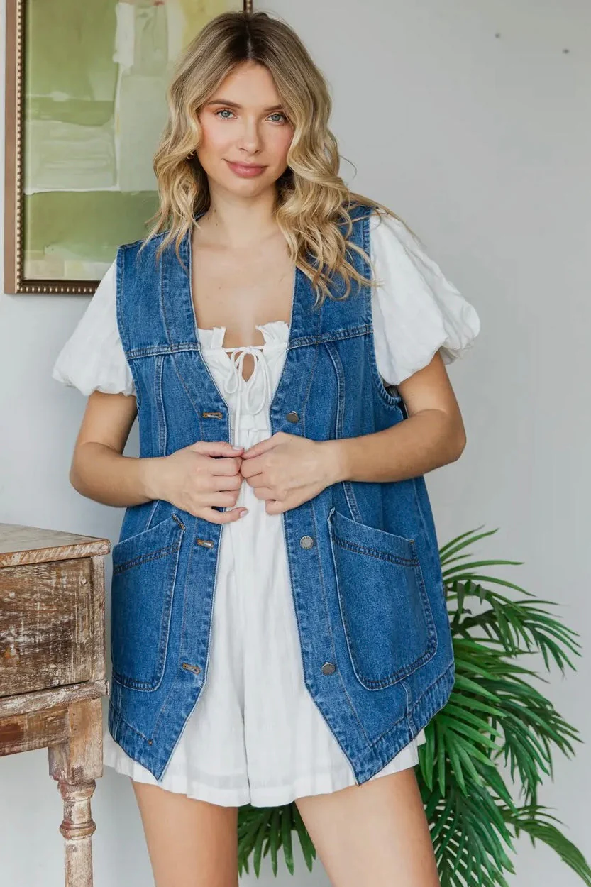 Longline Denim Vest - Image 5