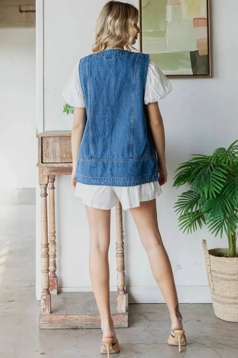 Longline Denim Vest - Image 7