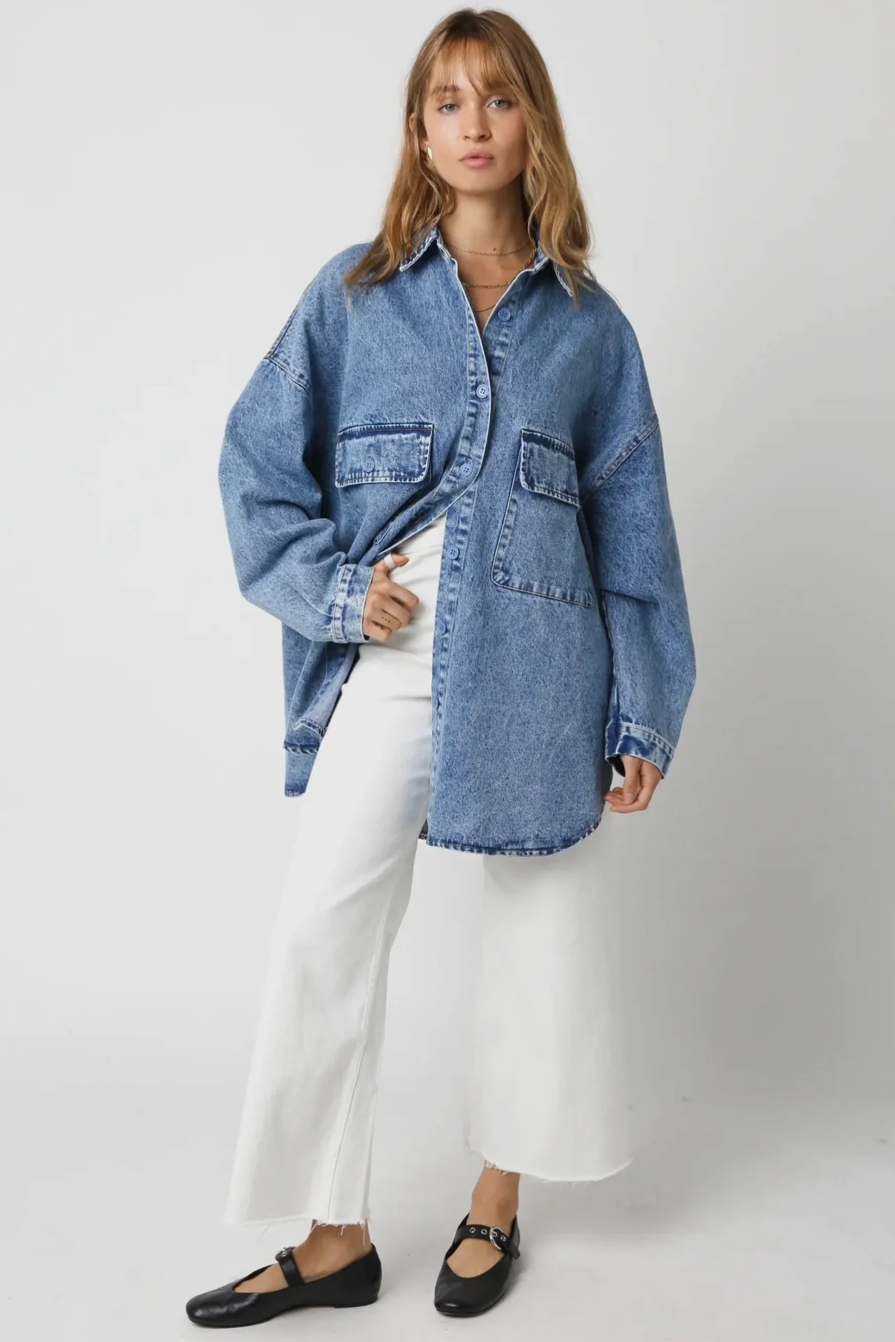 Oversized Denim Shacket - Image 5