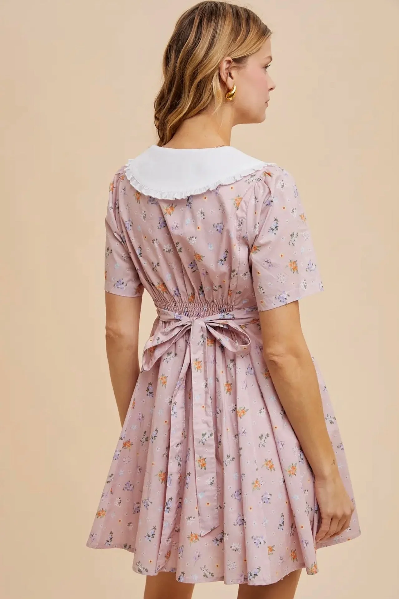 Peter Pan Collar Floral Dress - Image 10