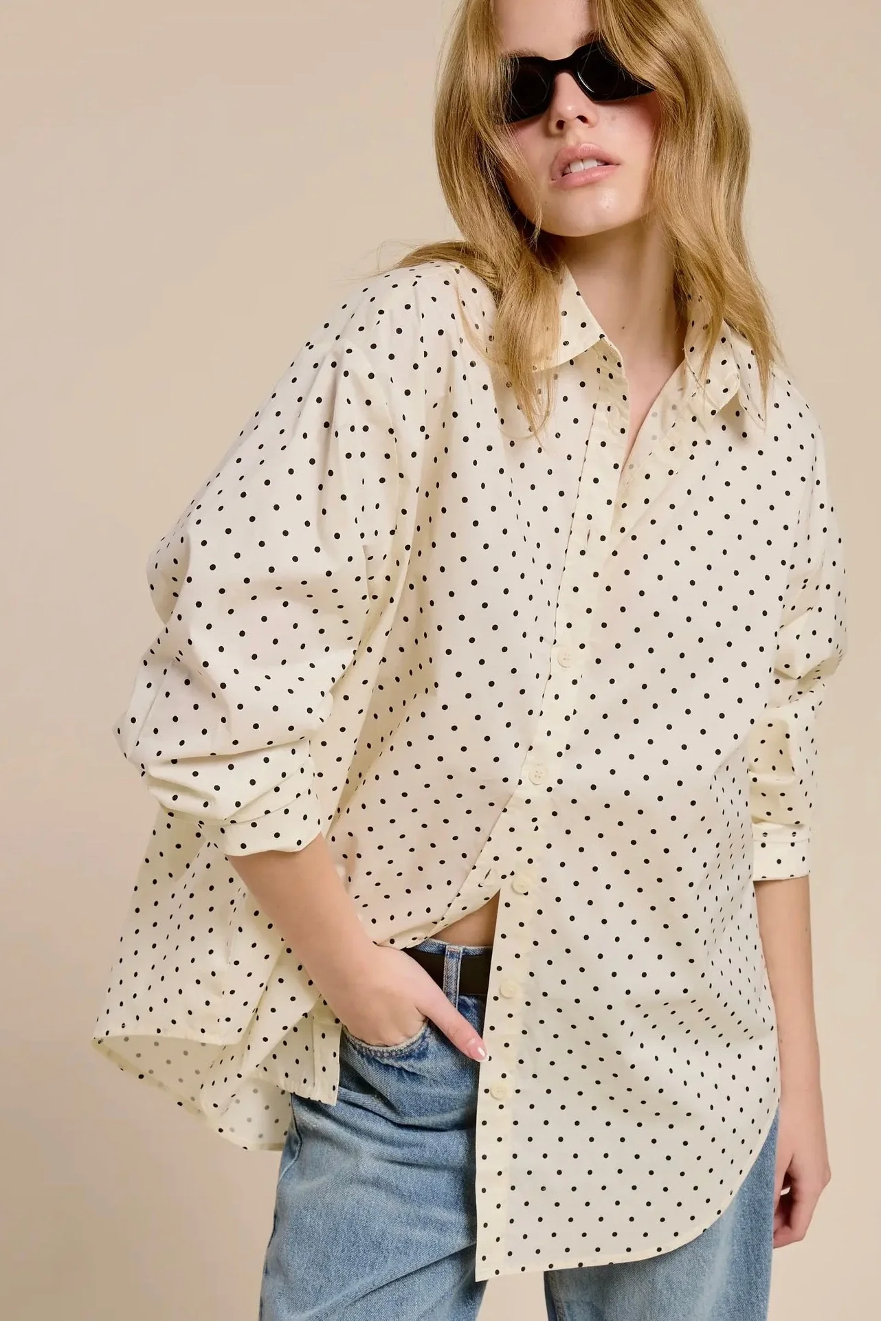 Polka Dot Button Down