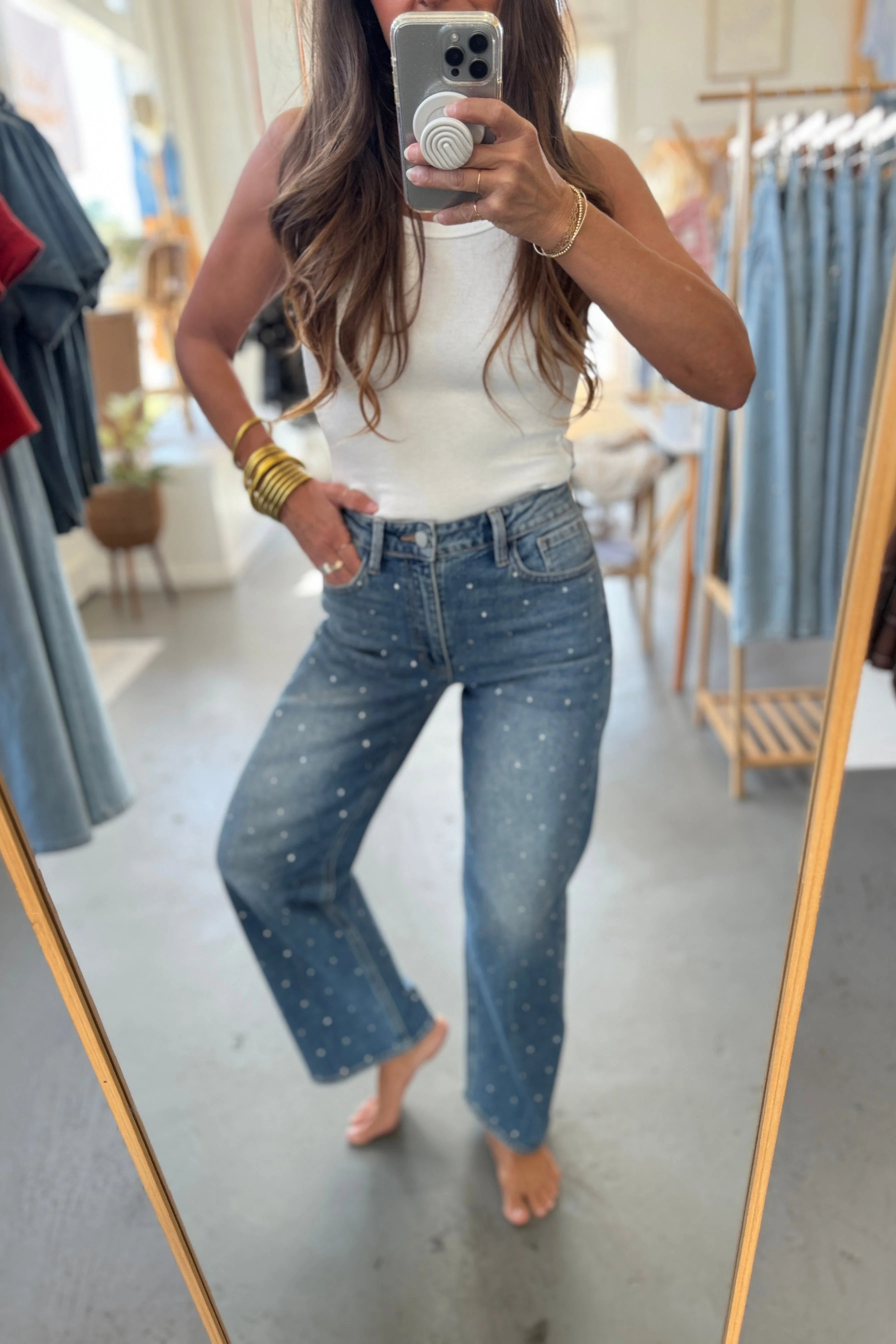 Rhinestone Wide Leg Jean - Image 4