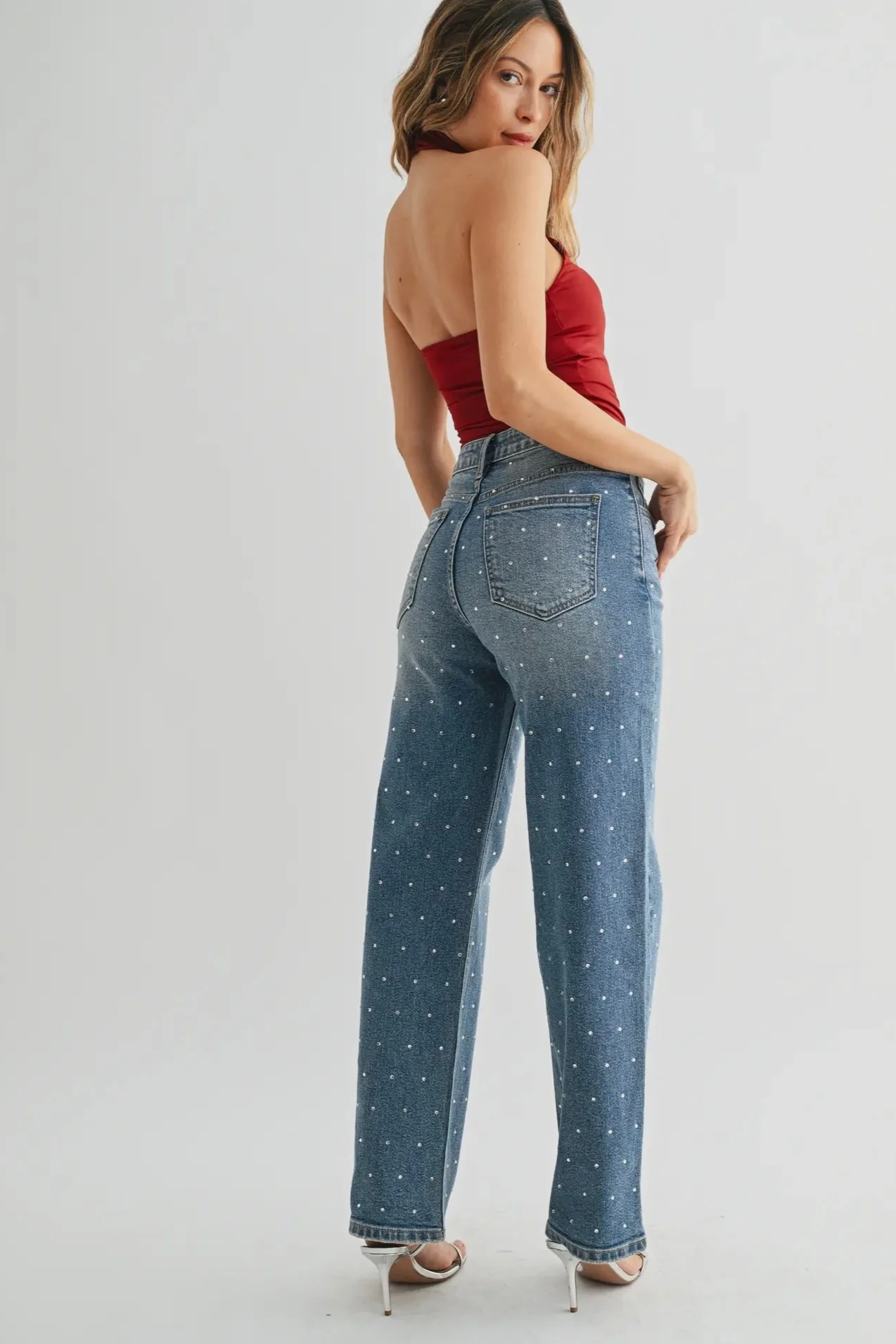 Rhinestone Wide Leg Jean - Image 6