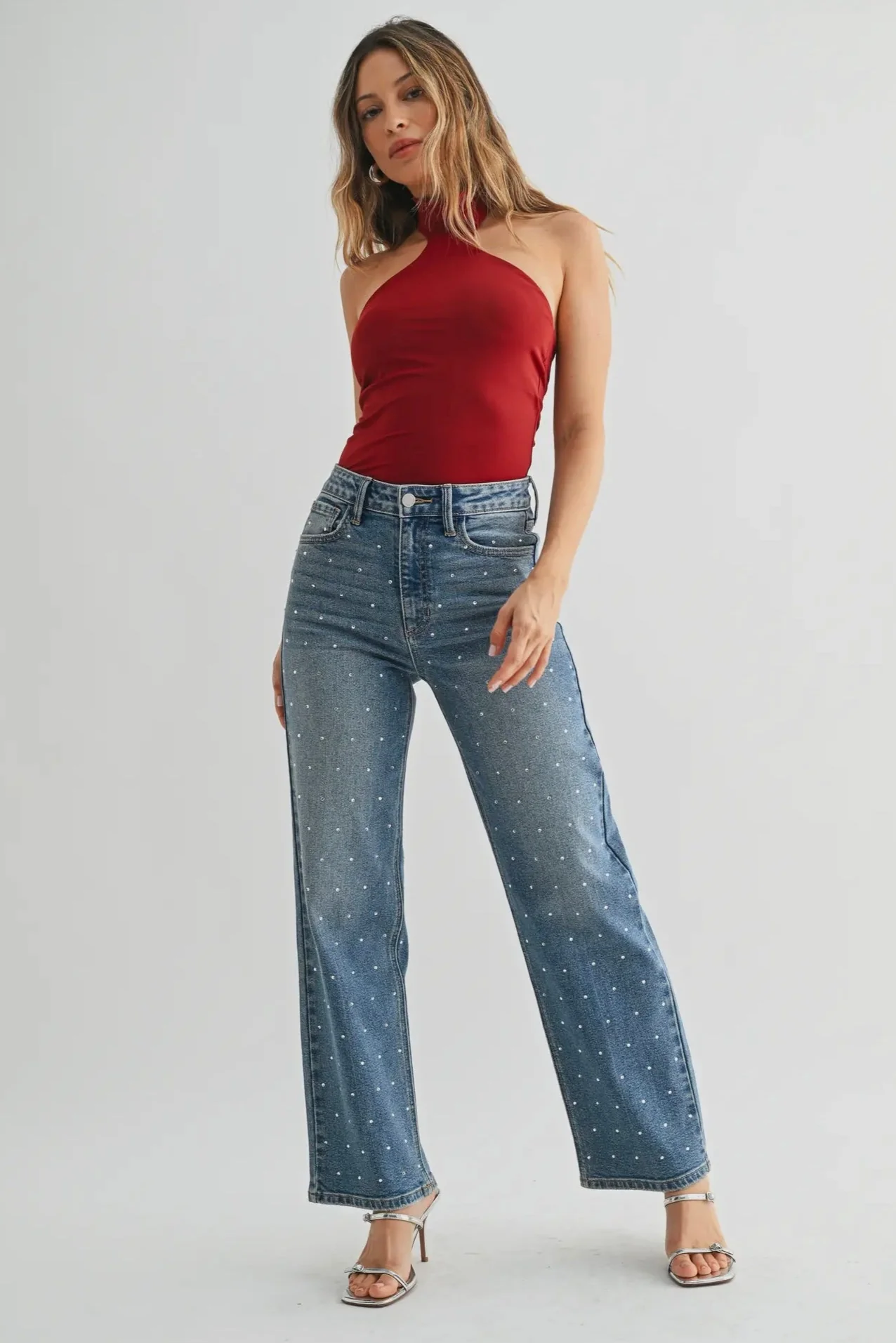 Rhinestone Wide Leg Jean - Image 7
