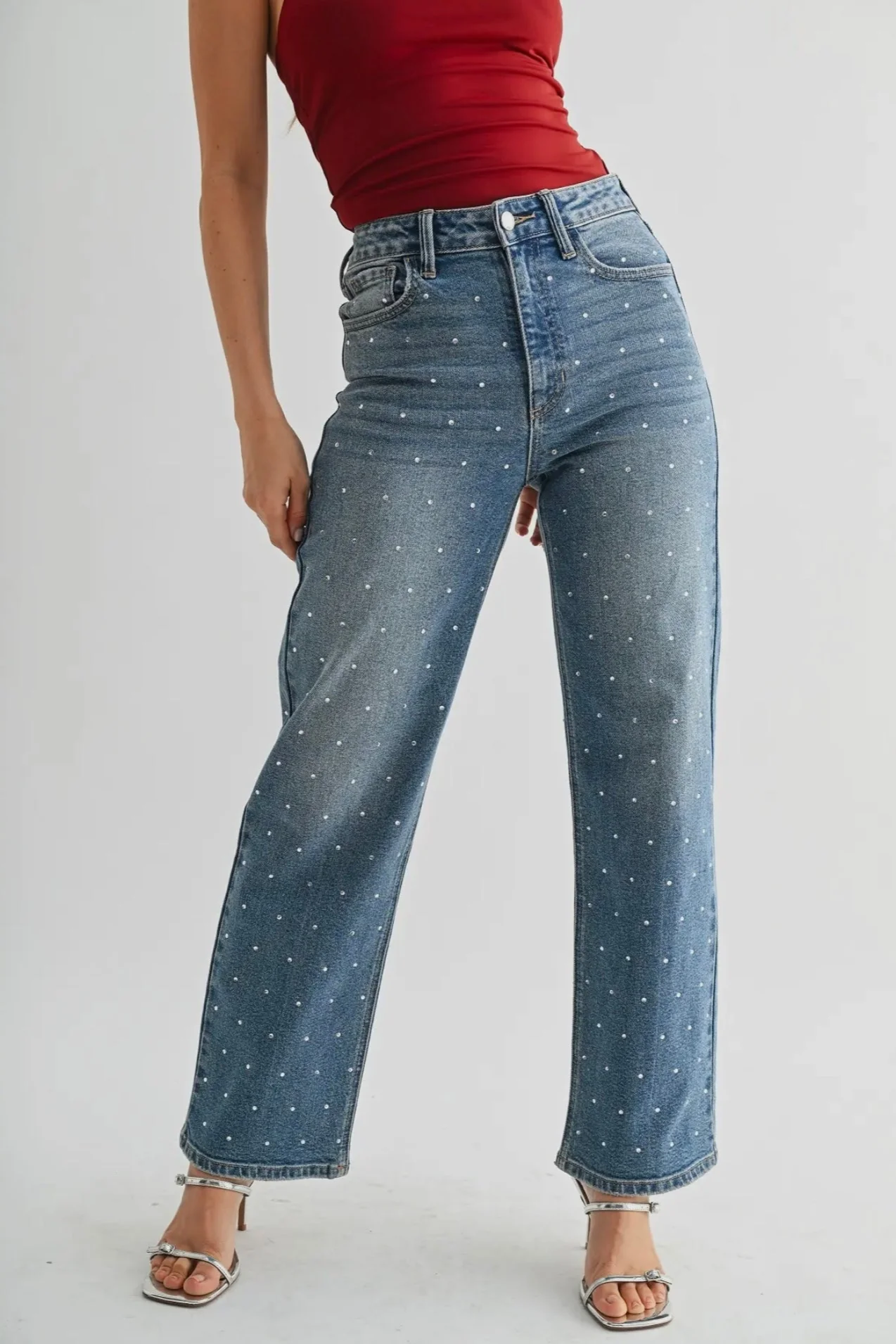 Rhinestone Wide Leg Jean - Image 8