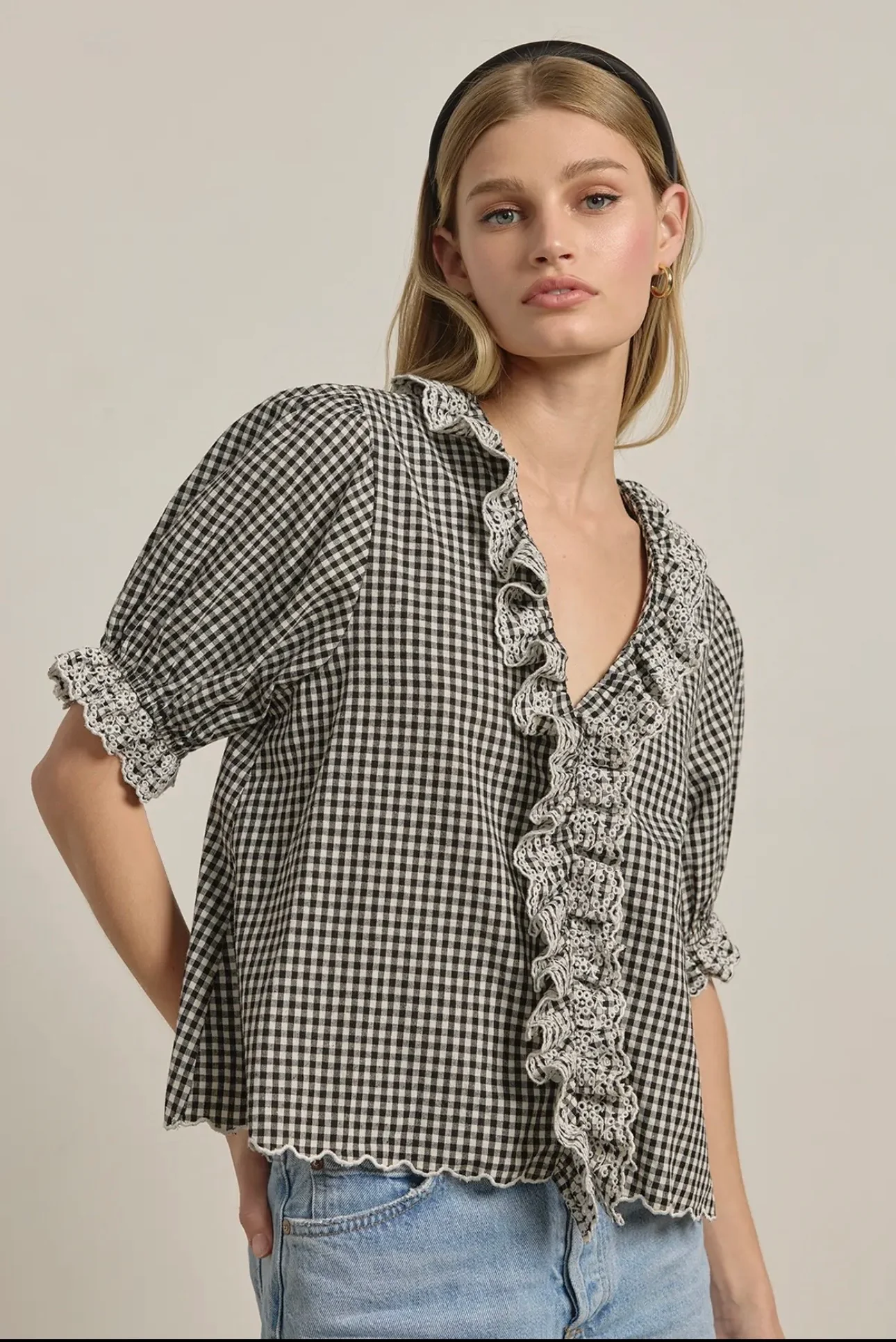 Ruffled Gingham Top - Image 3