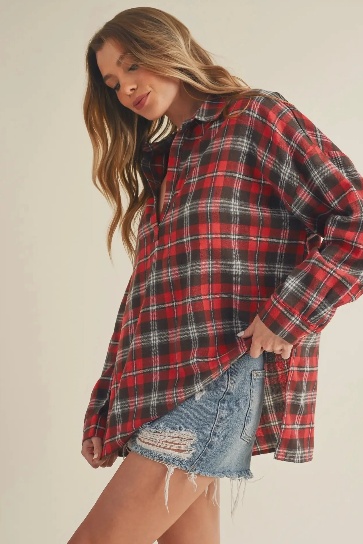 Rustic Flannel Tunic - Image 9