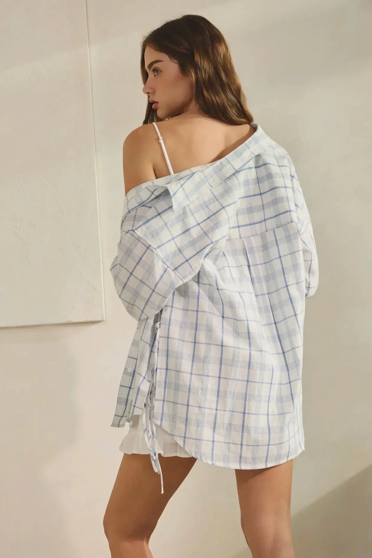 Side Tie Plaid Button Down - Image 10