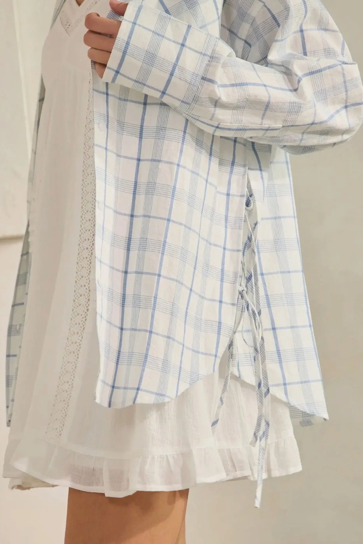 Side Tie Plaid Button Down - Image 8