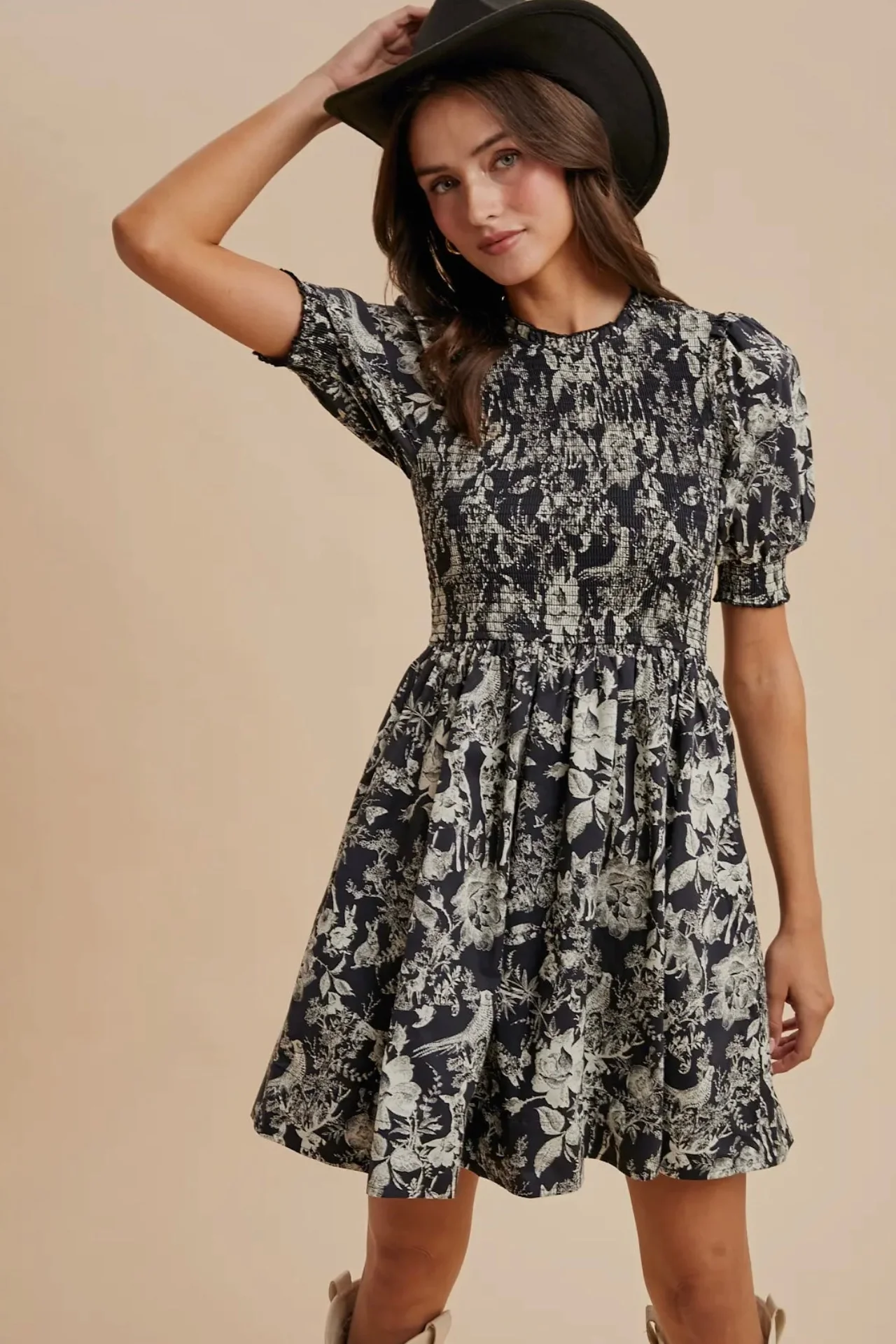 Smocked Floral Dress - Image 5