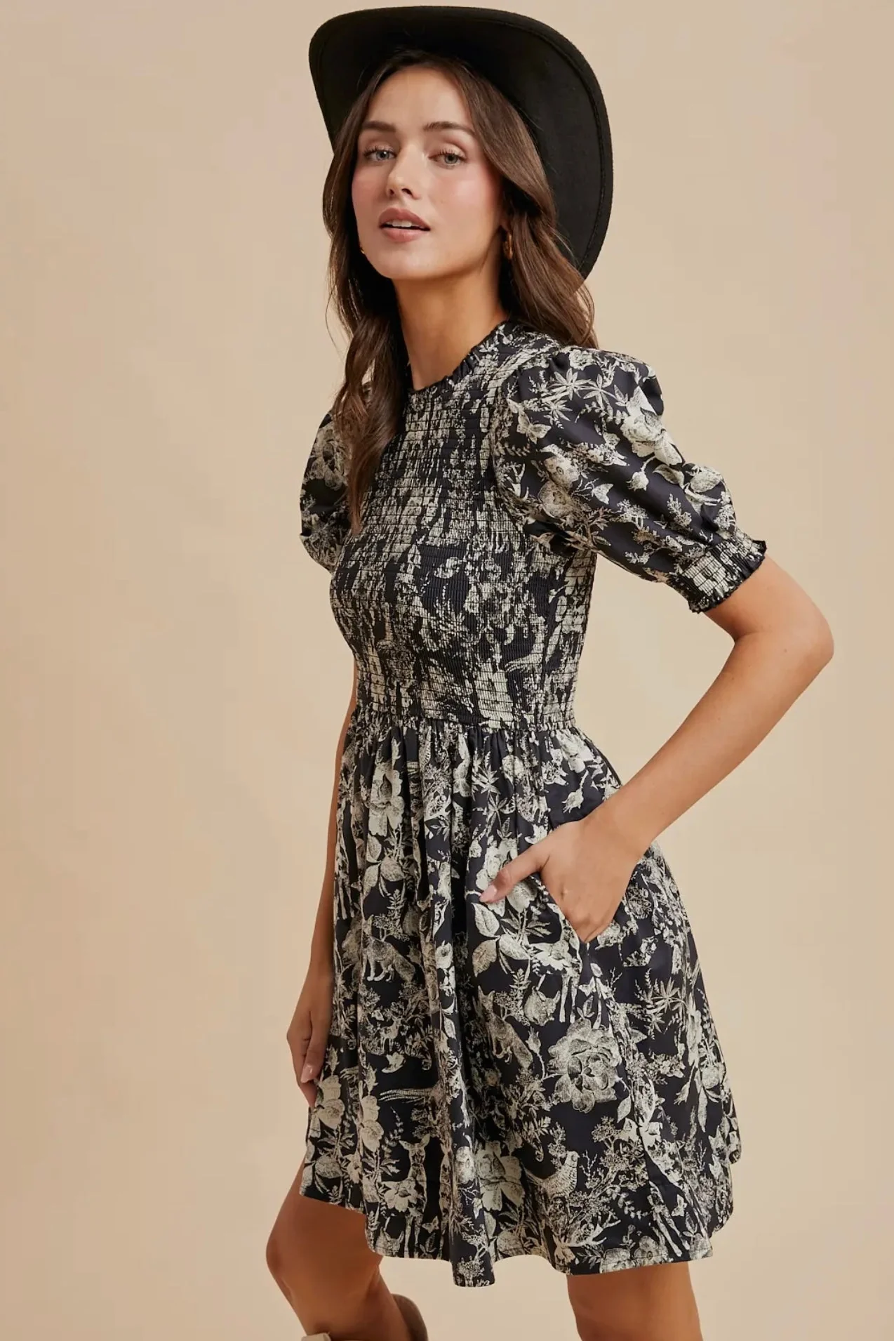 Smocked Floral Dress - Image 7