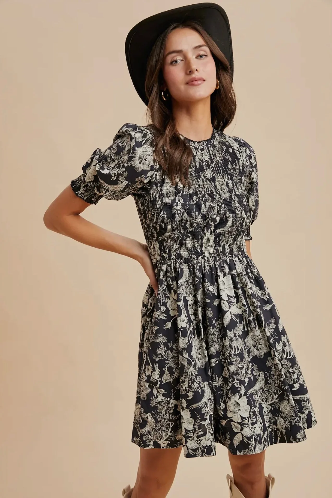 Smocked Floral Dress - Image 9