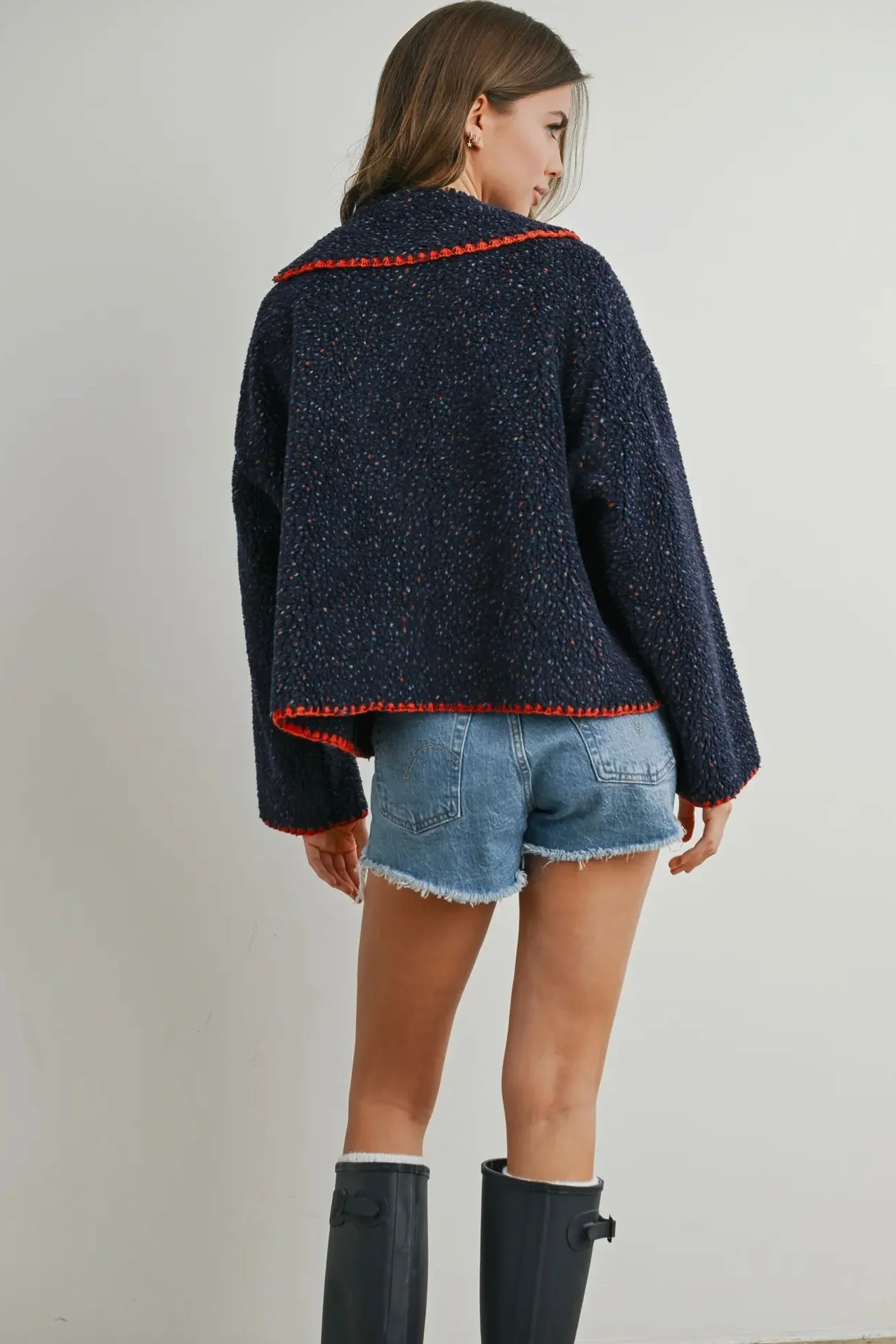 Speckled Fleece Coat - Image 4