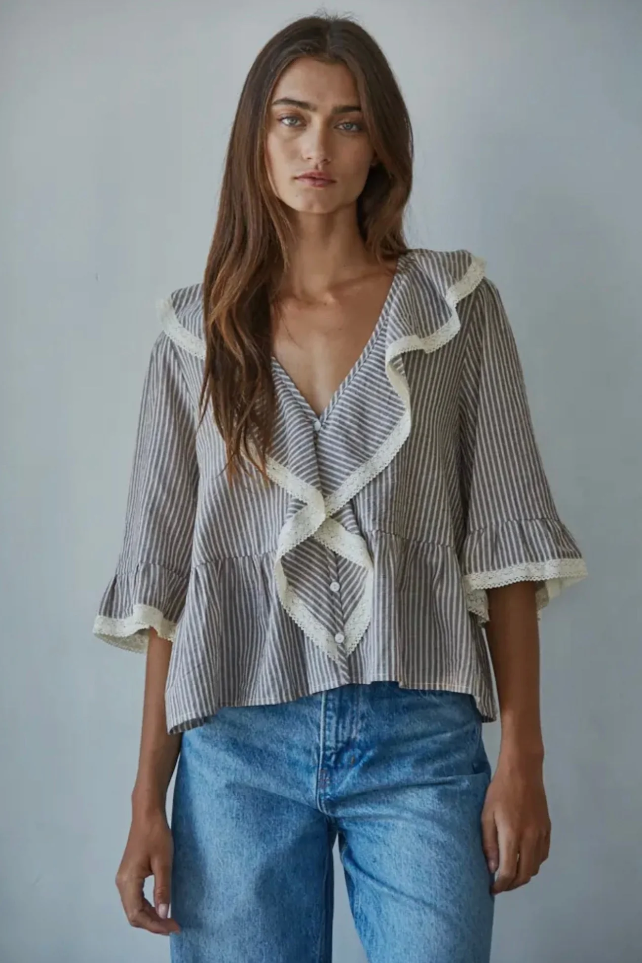Striped Ruffle Shirt - Image 8