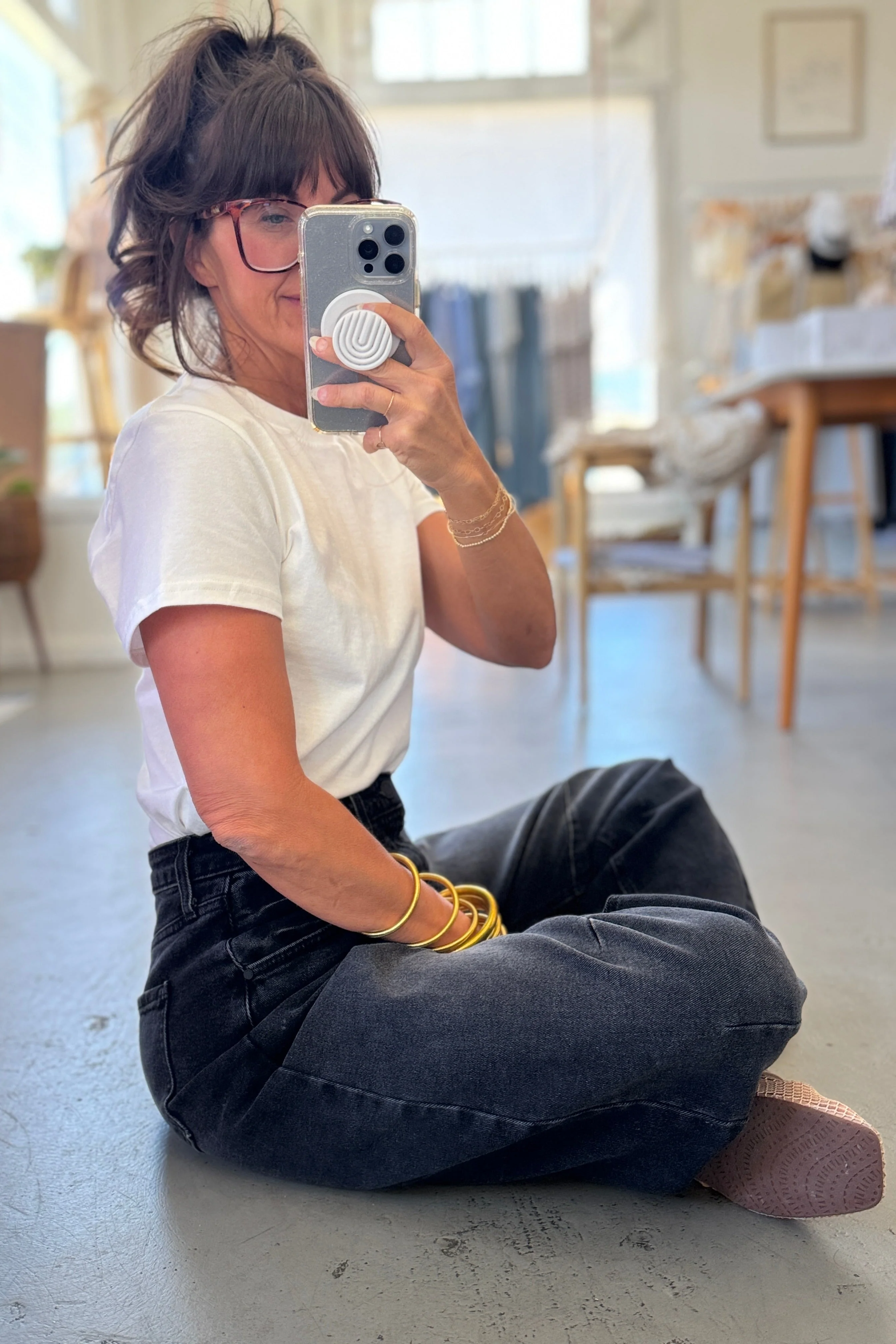 Washed Black Barrel Jeans - Image 7